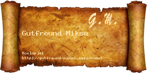 Gutfreund Miksa névjegykártya